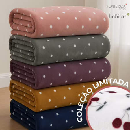 Manta Cobertor Microfibra Casal Queen King Quentinha Antialérgico Poá Habitat