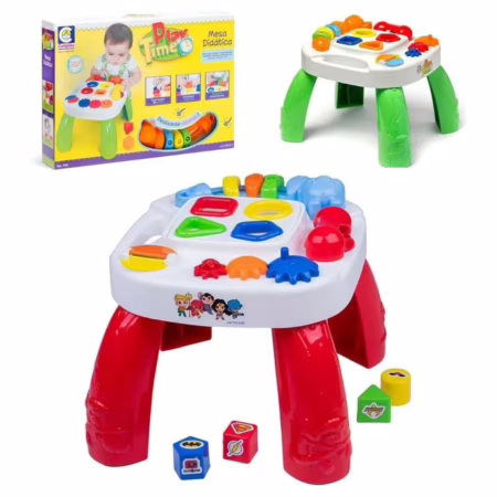 Mesinha didatica infantil com atividades - vermelho