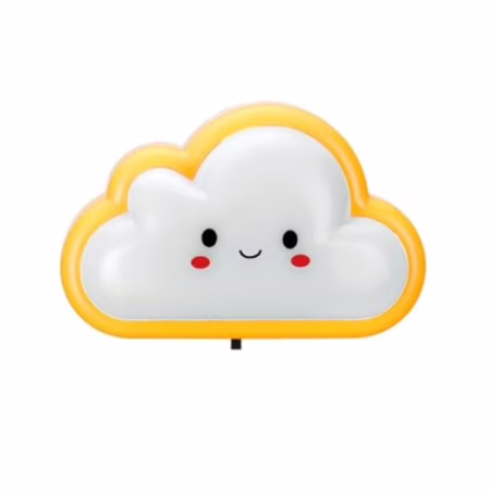 😍 Mini Abajur de Tomada Luminária Infantil Formato de Nuvem