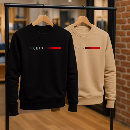 🚨 Moletom Masculino Gola Careca Flanelado Paris Suéter Frio