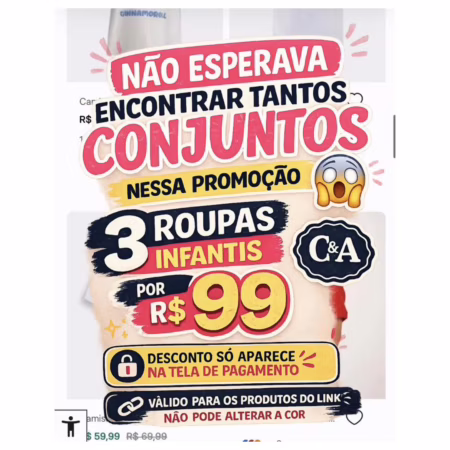 Não esperava encontrar tantos conjuntos nessa promoção 😱