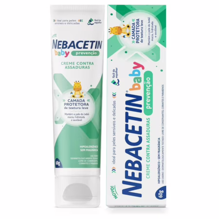 Nebacetin Baby Prevenção Pomada Contra Assaduras 60g - Pele Macia Hidratada e Saudável, Para Peles S