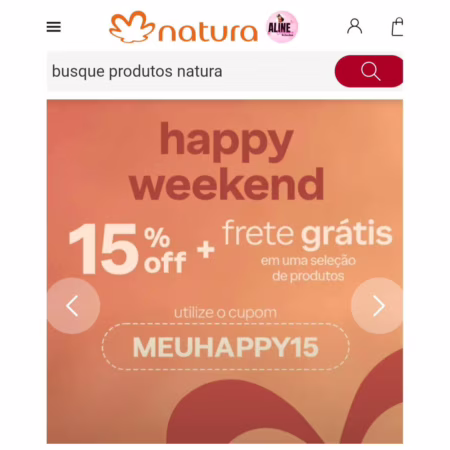 Novo cupom disponível NATURA 15%OFF