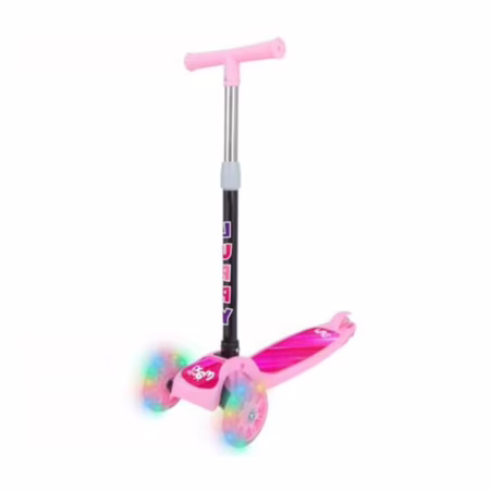 Patinete Infantil Dobrável 3 Rodas Led Luppy Maxi Toys (Rosa)