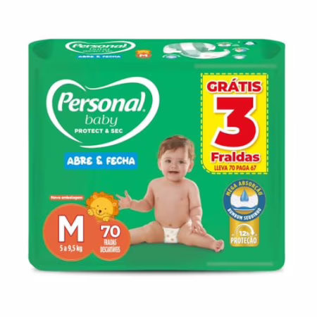 Personal Fralda Protect E Sec M Hiper  70 Unidades