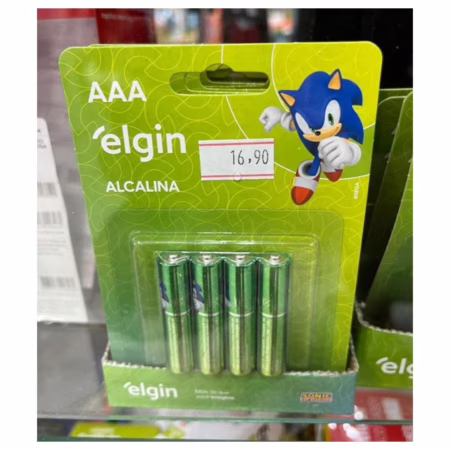 Pilha Alcalina AAA com 8 unidades Elgin Palito