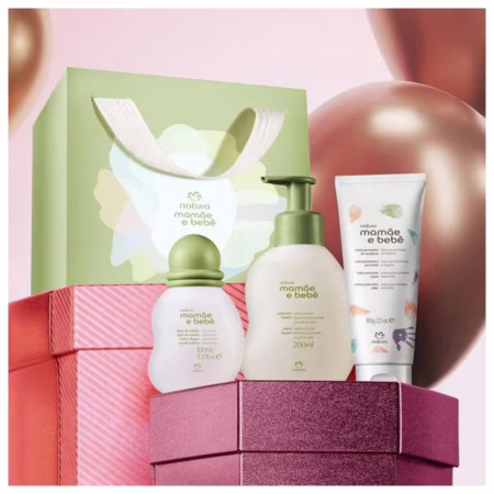Presente Natura Mamãe e Bebê Momento Chá de Bebê (3 produtos)