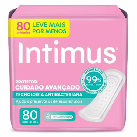 Protetor Díário Intimus® Tecnologia Antibacteriana - 80 un