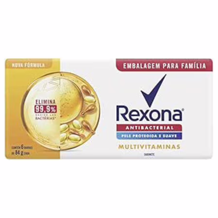Rexona Sabonete Em Barra Multivitaminas 84G 6 Barras