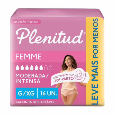 Roupa Íntima Plenitud Femme para Incontinência G/XG-16 un