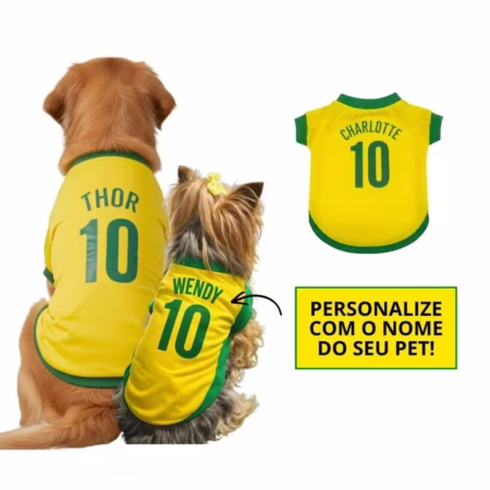 Roupinha Para Pet Personalizada Brasil Cachorro e Gato