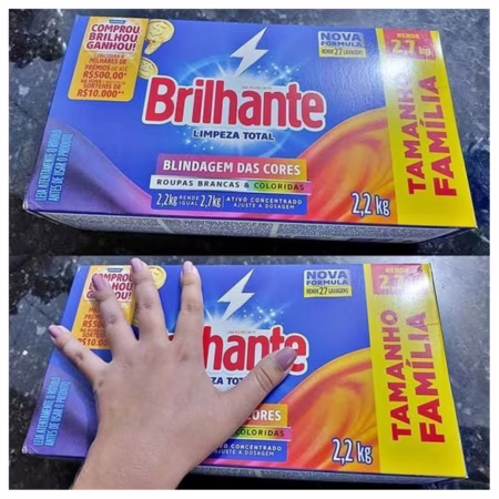 Sabão em Pó Concentrado Brilhante Lava Roupas - Limpeza Total Original 2,2kg