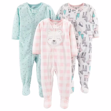 Simple Joys by Carter's Pijama de lã resistente a chamas com pés para meninas