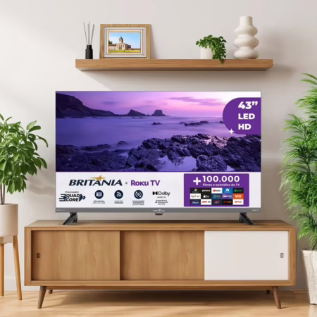 Smart Tv 43 Britânia Hdr10 Dolby Áudio Roku Tv B43kra