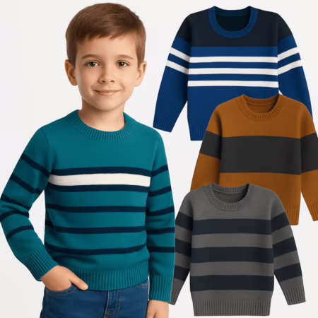 Suéter Infantil Tricô Menino Tam 1 ao 8 Cores Variadas