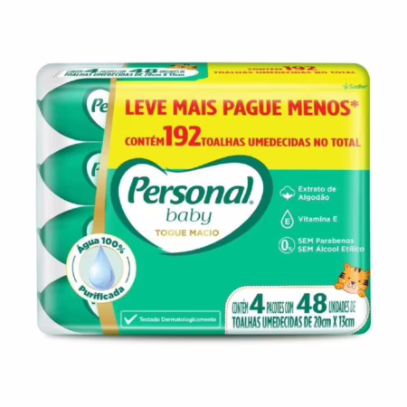Toalha Umedecida Personal Baby Toque Macio 192 unidades