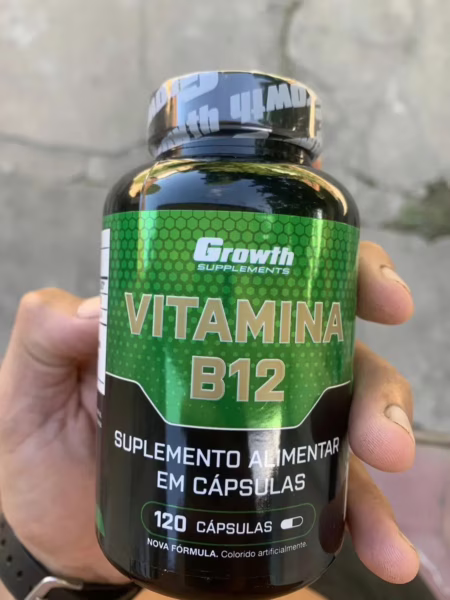 Vitamina B12 120 Cáps. Growth Supplements Sem Sabor