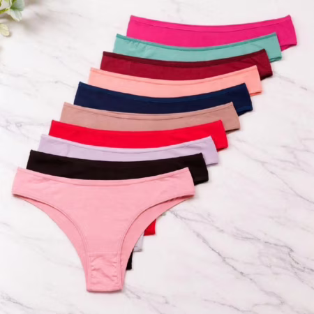 10 Calcinhas Feminina Tanga Lisa Algodão Atacado