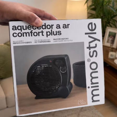 Aquecedor Elétrico Portátil A Ar Ventilador Quente Preto Aq04 - Mimo Style 220V