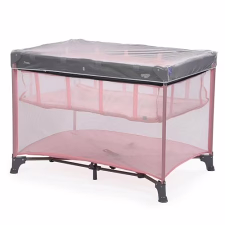 🛍️Berço Portátil Cosco Kids, Cozzy, 2 Alturas, 0 a 18 kg, Rosa Pastel