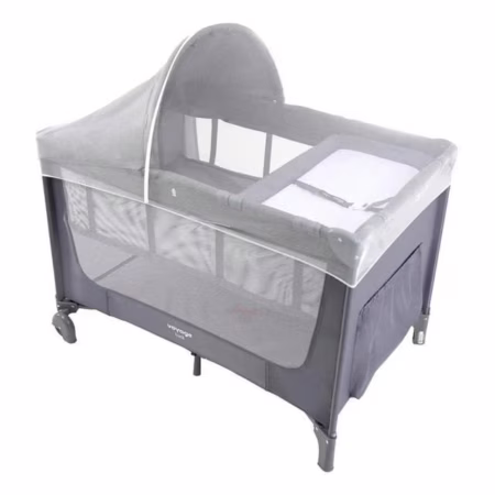 Berço Portátil Infantil Cercado Luck Cinza Mescla - Voyage Cinza Mescla Mescla