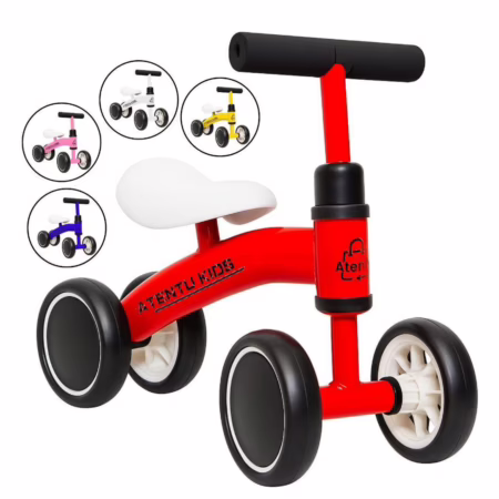 Bicicleta De Equilíbrio Andador Infantil Sem Pedal 4 Rodas