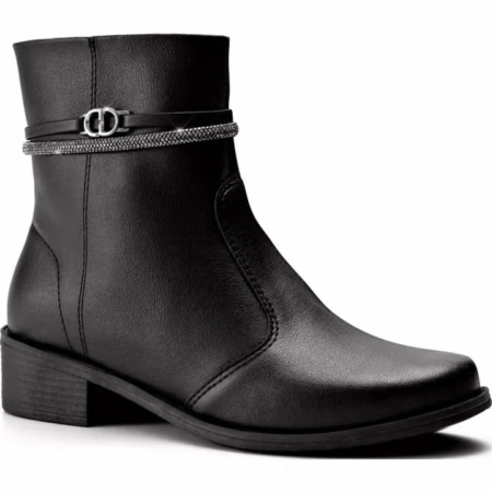 🛍 Bota Feminina Lumiss Cano Curto Rasteira Montaria Strass