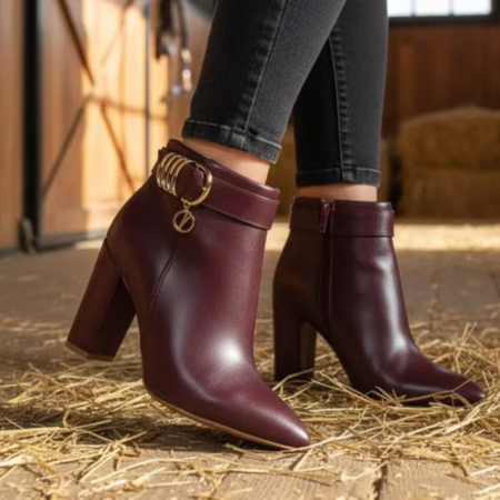 Bota Vizzano Salto Alto Grosso Bico Fino