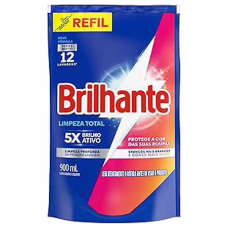 Brilhante Sabão Liquido Limpeza Total Refil 900 Ml