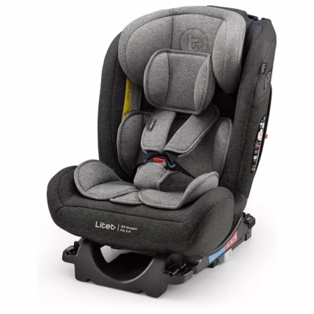 Cadeira para Auto 0-36Kg Isofix Litet All Stages Fix 2.0 Preta e Cinza - BB452