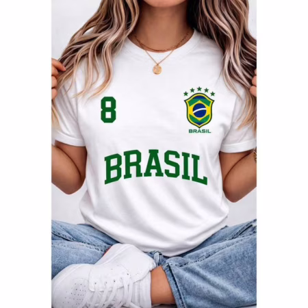 🛍️ Camiseta Feminina Copa Seleção Brasileira Brasil Algodão Penteado Macio