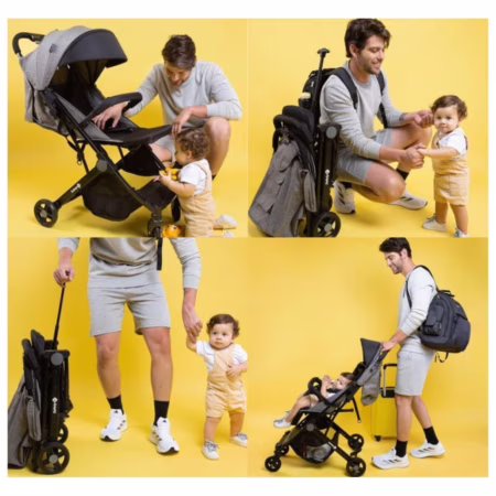 Carrinho de Bebê Bytes, Grey Denin, Safety 1st