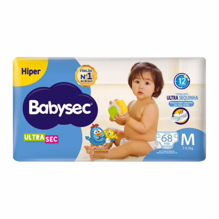 Fralda BabySec Ultrasec Galinha Pintadinha Tamanho M 68 unidades