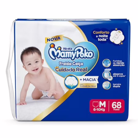 Fralda-Calça MamyPoko Premium Seca M com 68