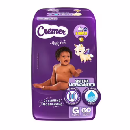 Fralda Cremer Magic Care Hiper G com 60 Unidades