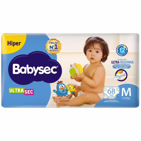 Fralda Descartável Babysec Galinha Pintadinha Ultrasec M Com 68 Unidades