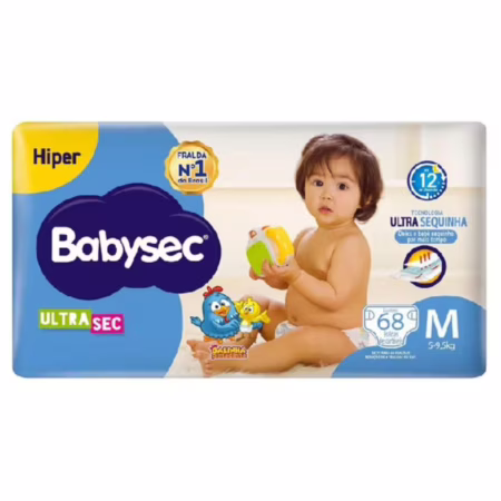 Fralda Descartável Babysec Galinha Pintadinha Ultrasec M Com 68