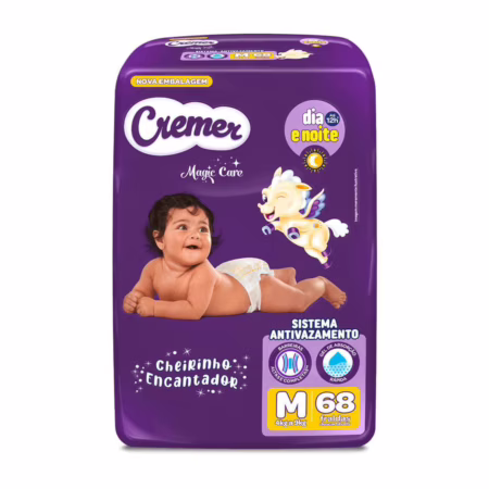 Fralda Descartável Cremer Magic Care Hiper M 68 Tiras