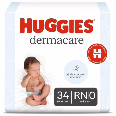Fralda Huggies Premium Dermacare RN com 34 Unidades