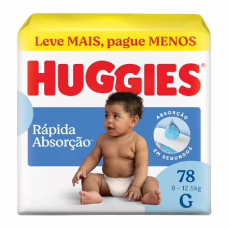 Fralda Huggies Tripla Proteção G com 78