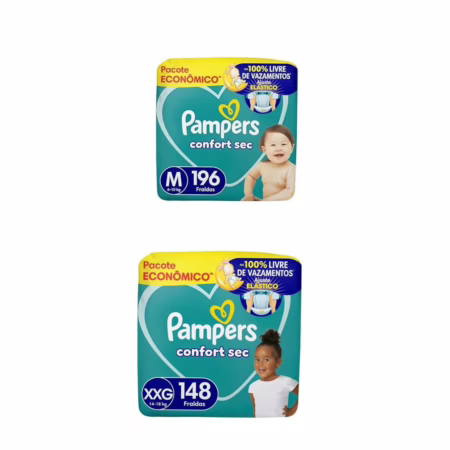 Fralda Pampers Confort Sec M 196 Unidades