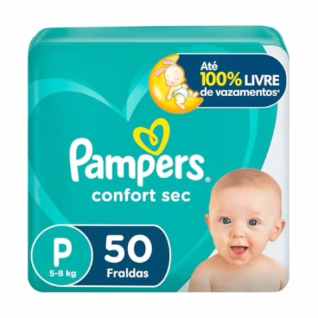 Fralda Pampers Confort Sec P com 50 tiras
