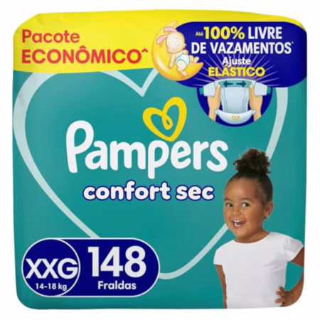 Fralda Pampers Confort Sec Tamanho XXG 148 Unidades