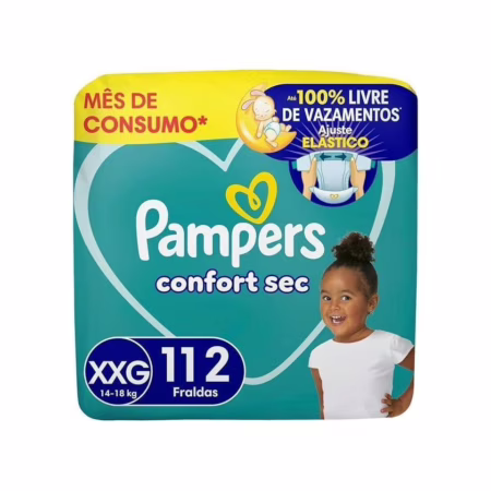 Fralda Pampers Confort Sec XXG 112 Tiras