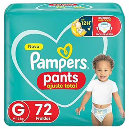 Fralda Pampers Pants Ajuste Total G com 72 Unidades