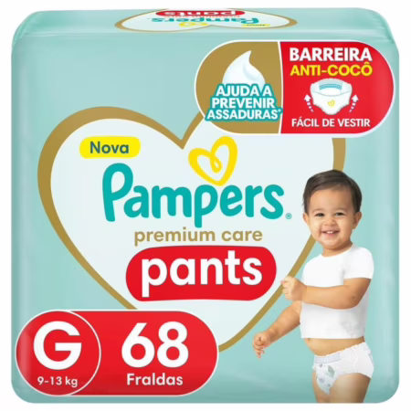 Fralda Pampers Pants Premium Care G 68 unidades