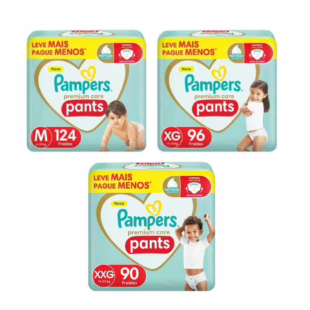 Fralda Pampers Pants Premium Care - Pacote grande!