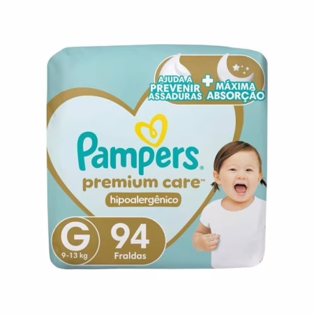 Fralda Pampers Premium Care G com 94 tiras