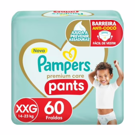 Fralda Pampers Premium Care Pants XXG com 60