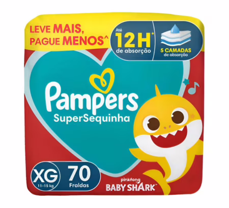 Fralda Pampers Supersequinha XG 70 Unidades